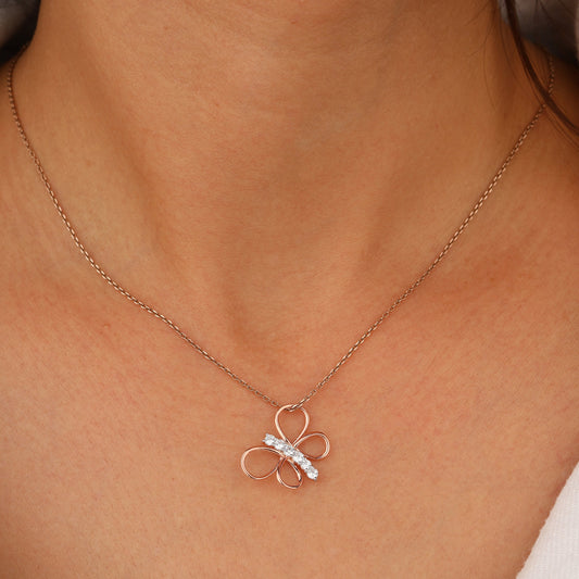 Rose gold butterfly necklace