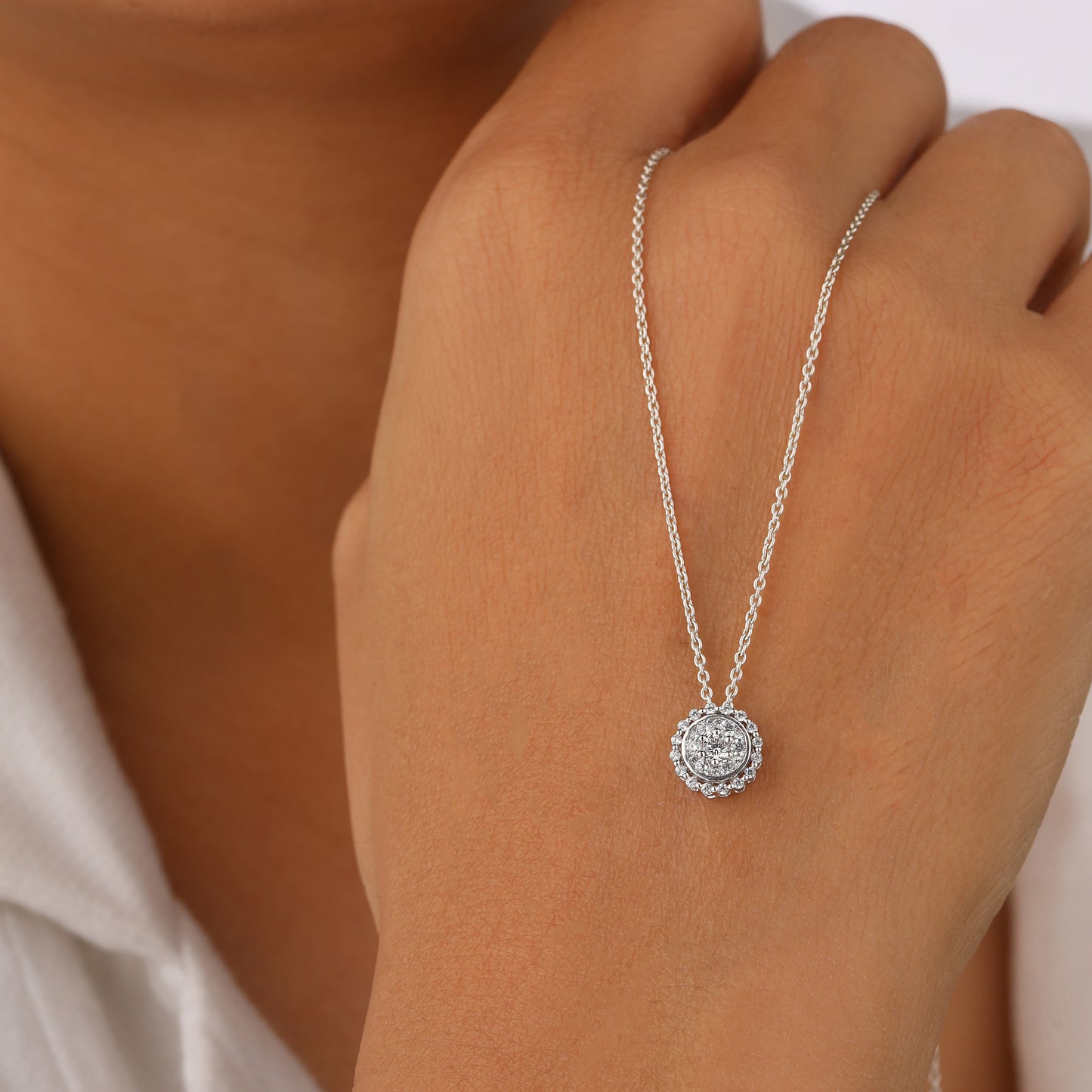 Silver diamond Necklace
