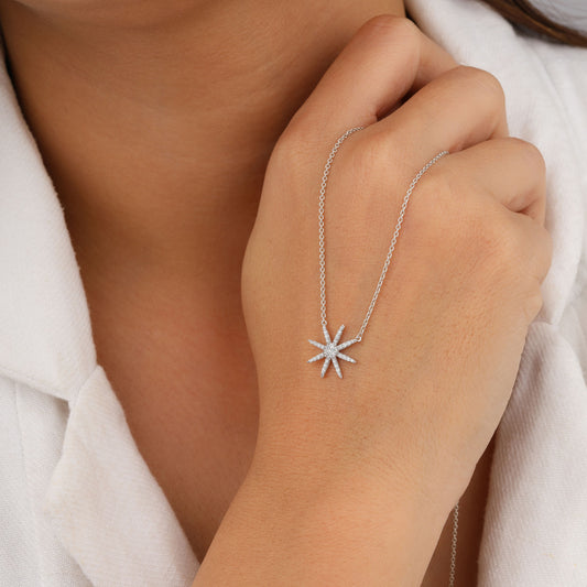 Silver star-shaped necklace