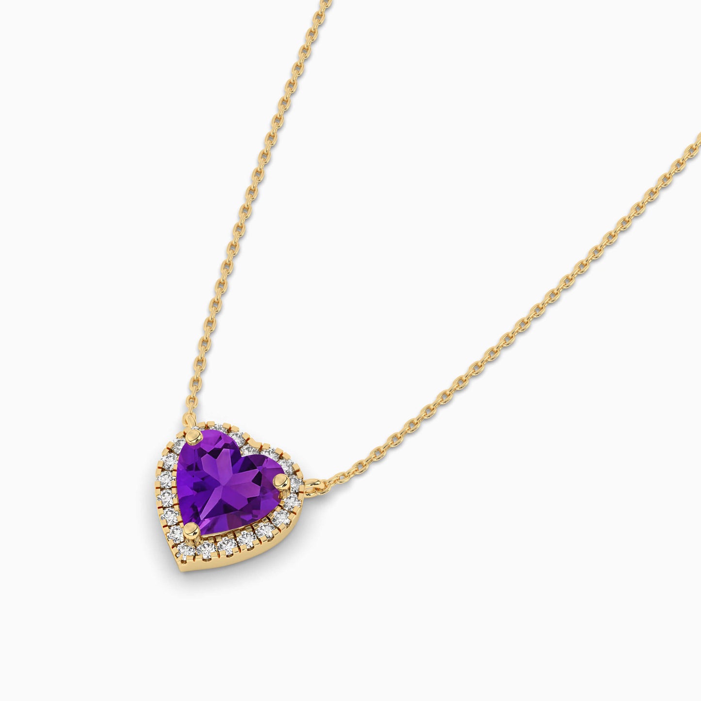 amethyst heart pendant for women yellow gold plated