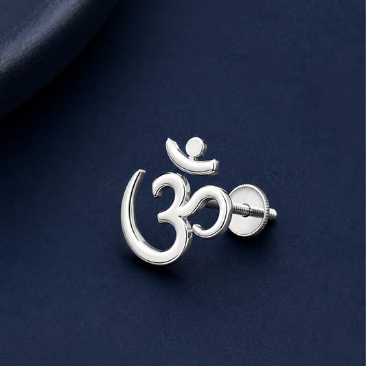 925 Sterling Silver Om Stud for Him