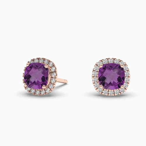 cushion diamond stud earrings