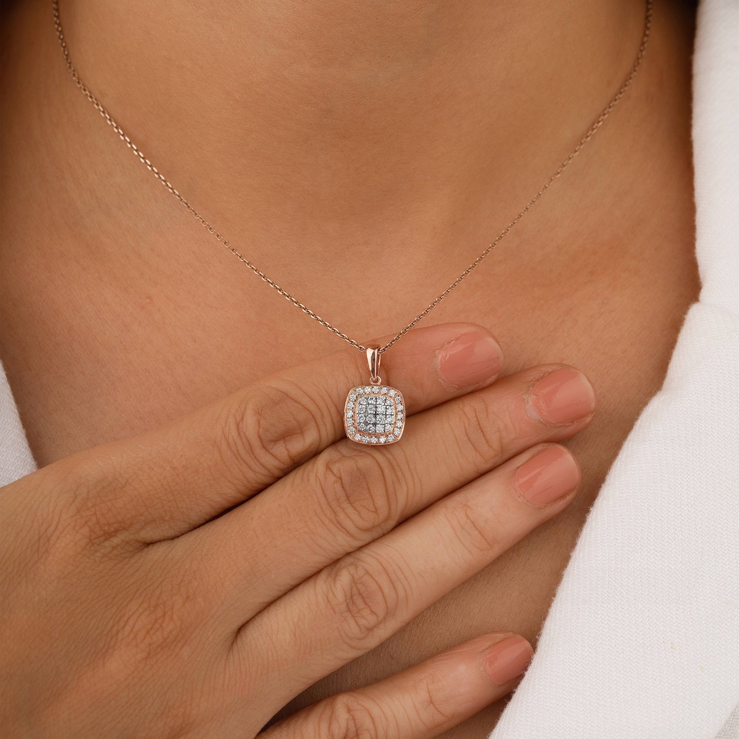 silver diamond necklace