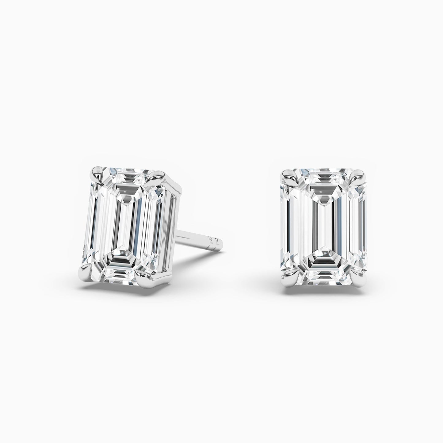 Emerald Diamond Slitaire Earrings