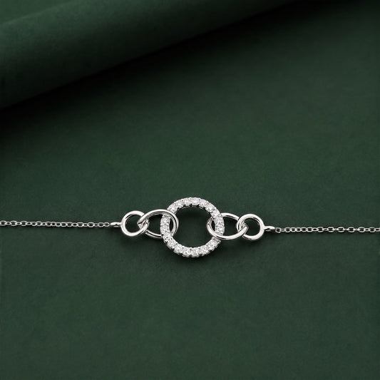 Women silver diamond open circle bracelet with price
