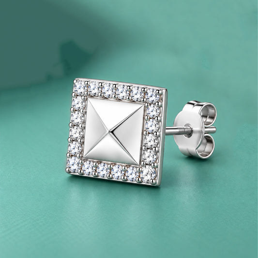 925 Sterling Silver Square Stud for Men