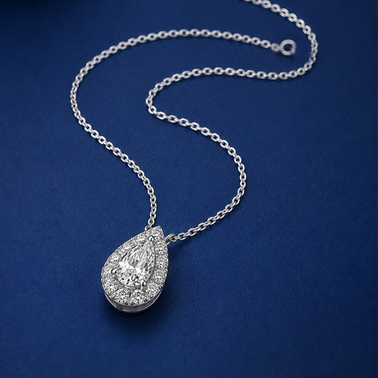 Sparkling Pear Shape Pendant Necklace for Women