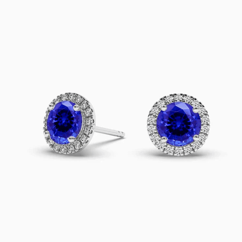 blue diamond stud earrings