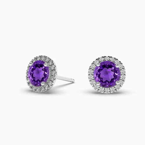 Halo diamond earrings