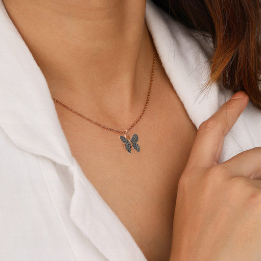 black butterfly pendant