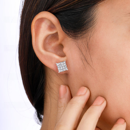 Silver stud earrings