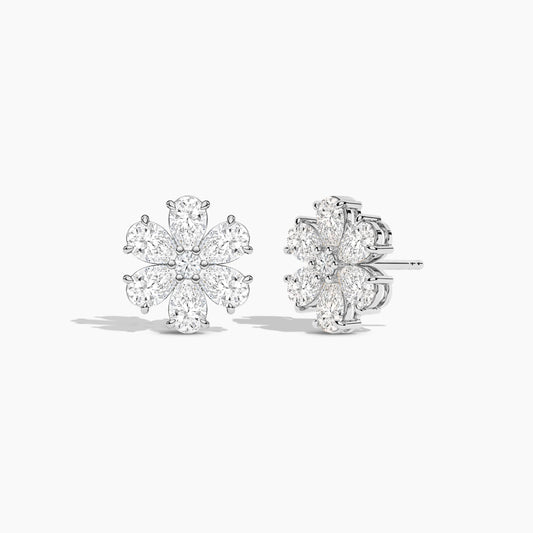 small flower diamond earrings