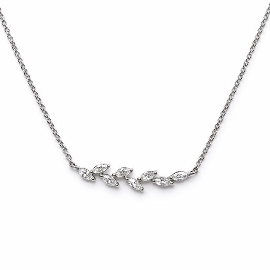 Silver necklace with small diamonds