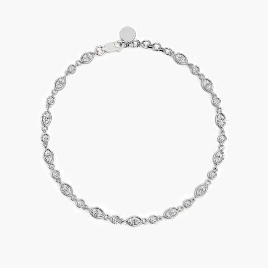 Women silver moissanite tennis bracelet sale