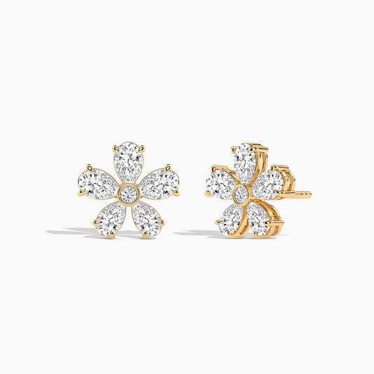 diamond flower earrings