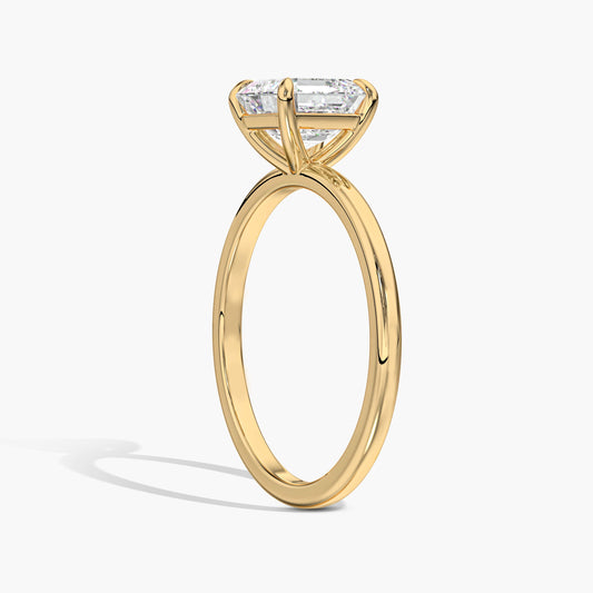 Asscher Diamond Solitaire Diamond Ring