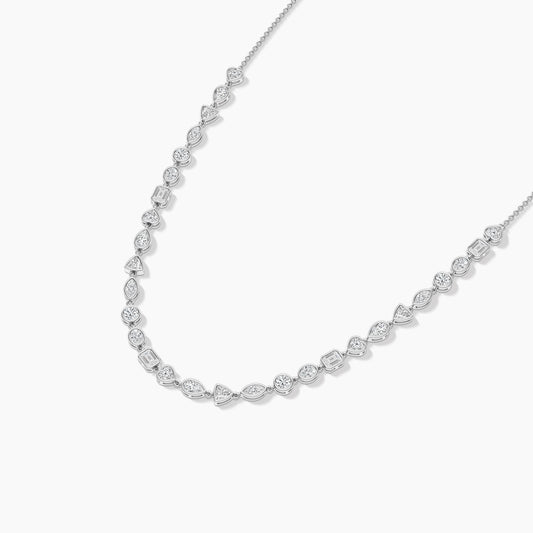 bezel set diamond necklace for her