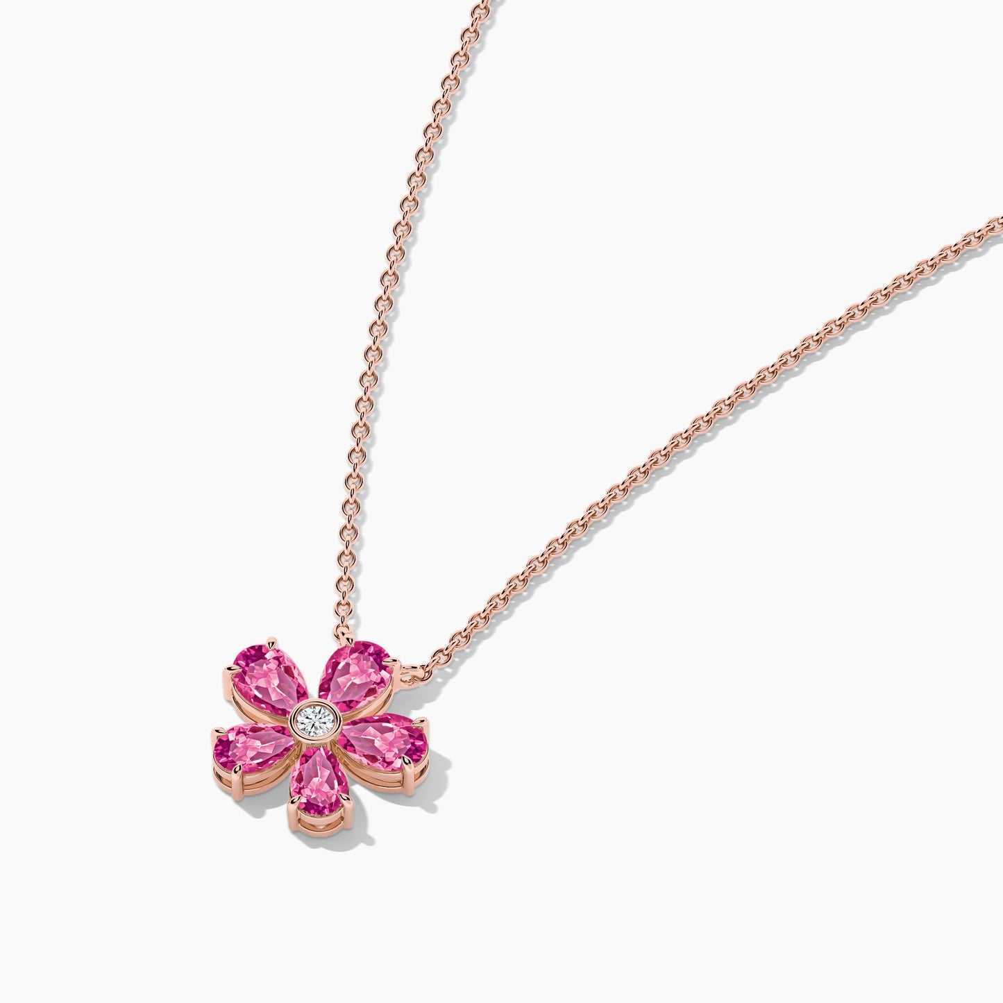 Pink Diamond Flower Necklace