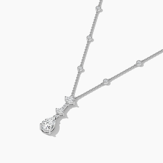 Beutiful White Diamond Necklace Sterling Silver