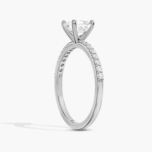 Square diamond solitaire ring