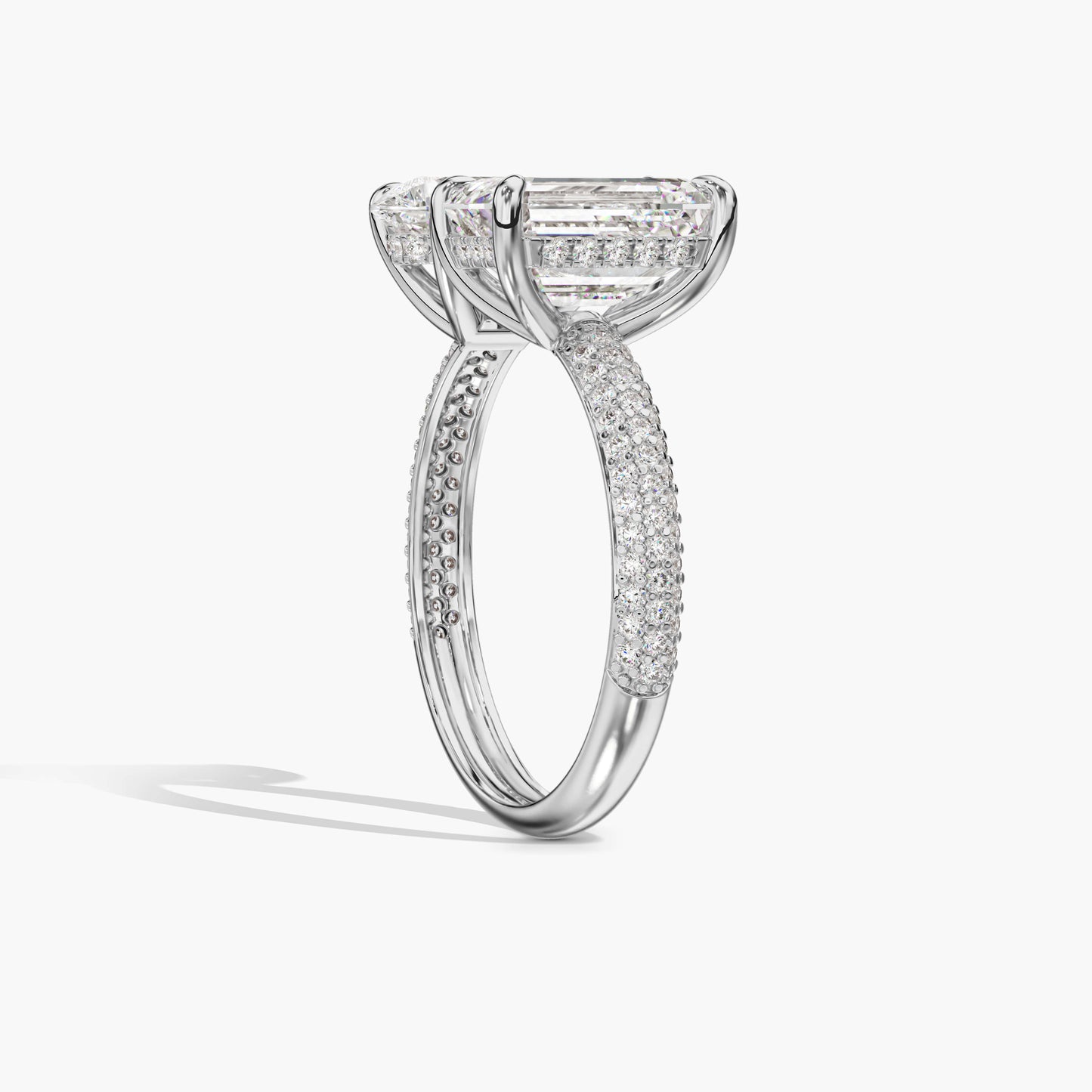 Pave diamond cuff ring white gold
