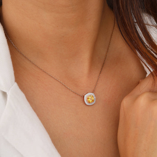yellow diamond pendant