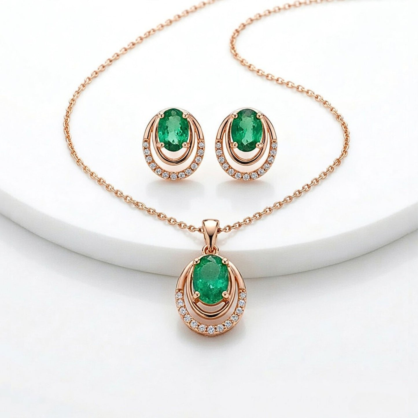 emerald necklace set