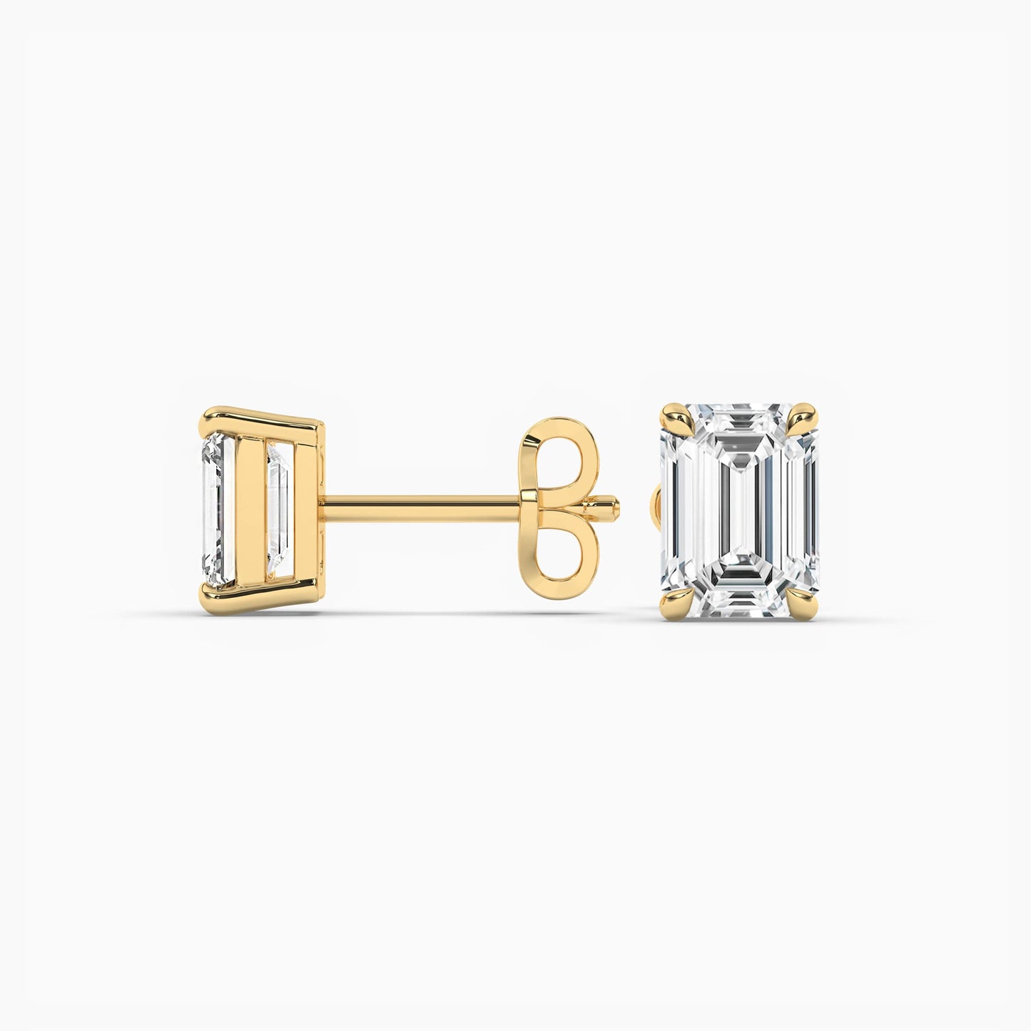 Emerald Diamond Slitaire Earrings