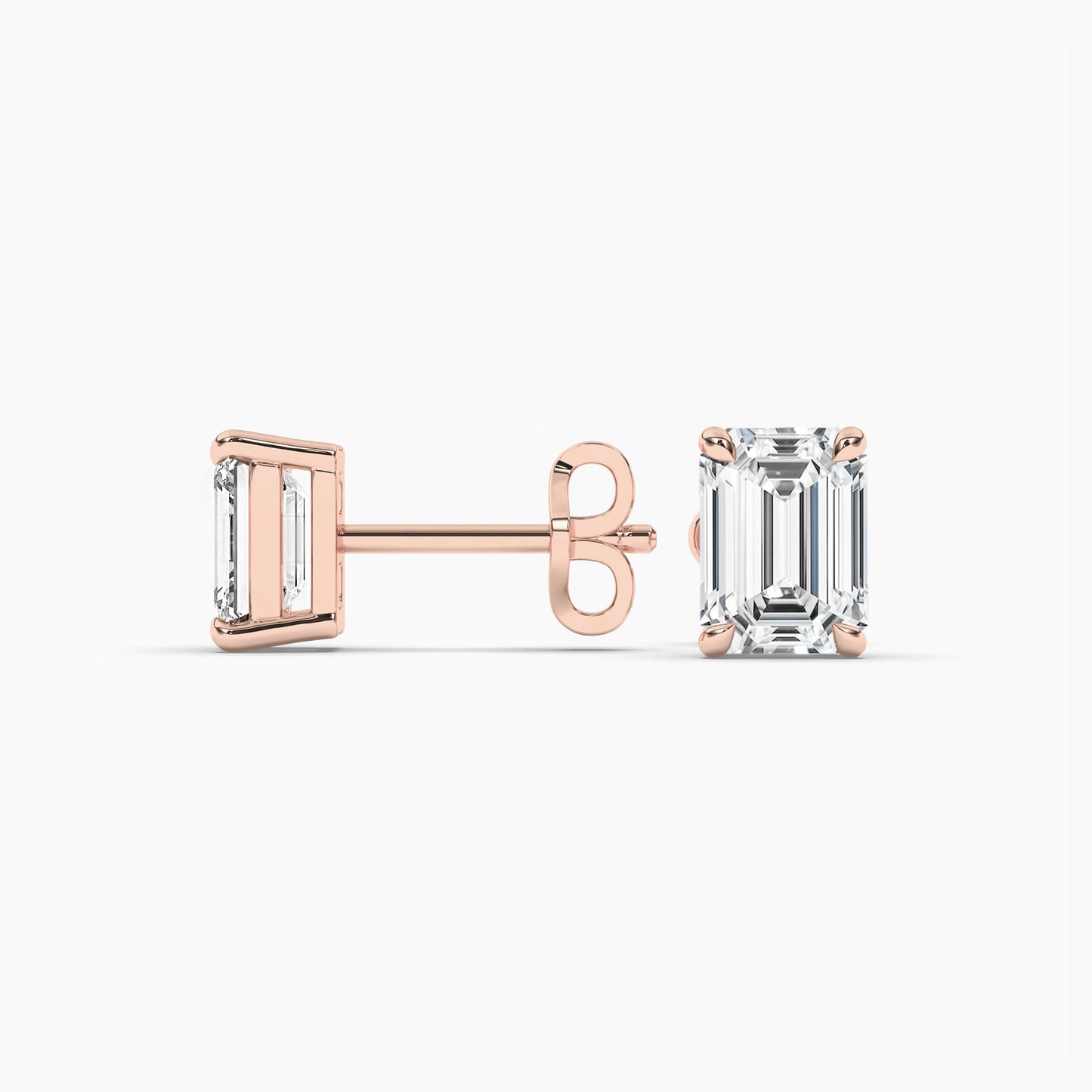 Emerald Diamond Slitaire Earrings