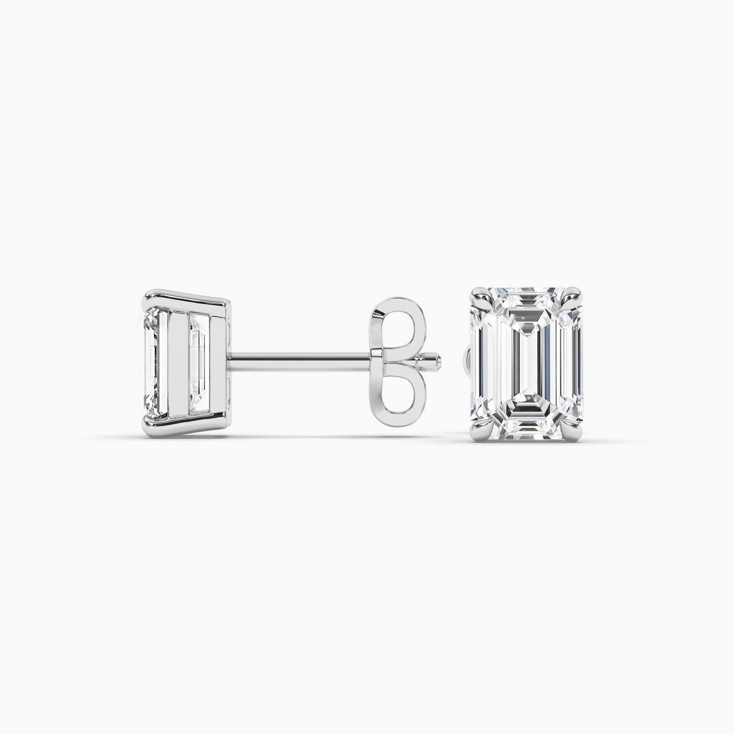Emerald Diamond Slitaire Earrings