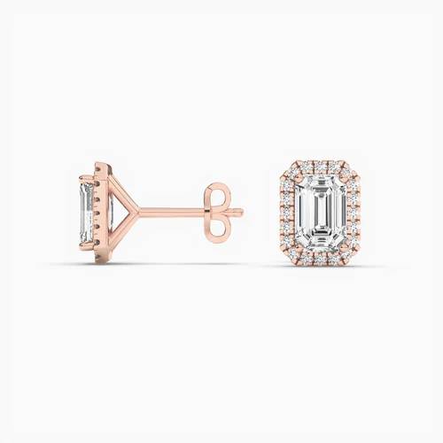 halo diamond earrings rose gold plated