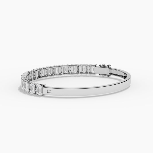 silver and diamond bangle bracelet