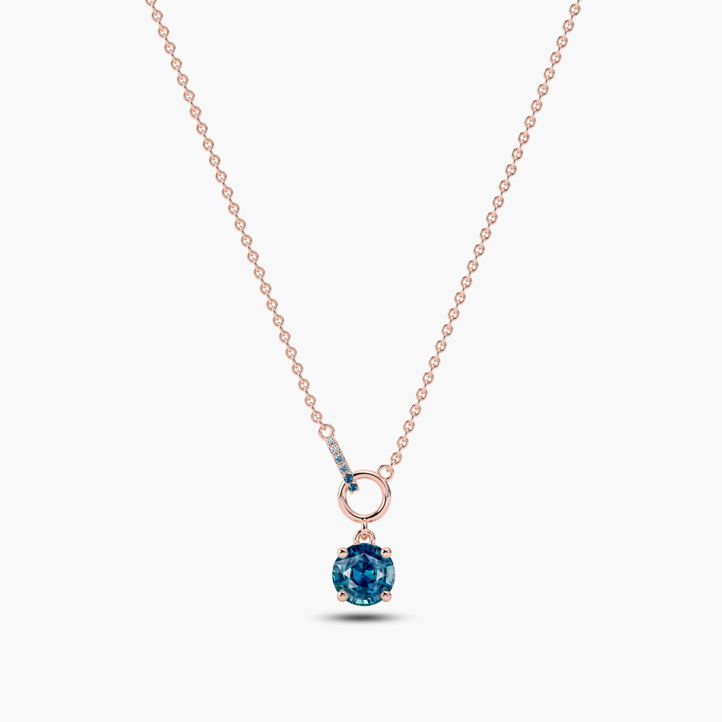 Blue gem pendant rose gold plated