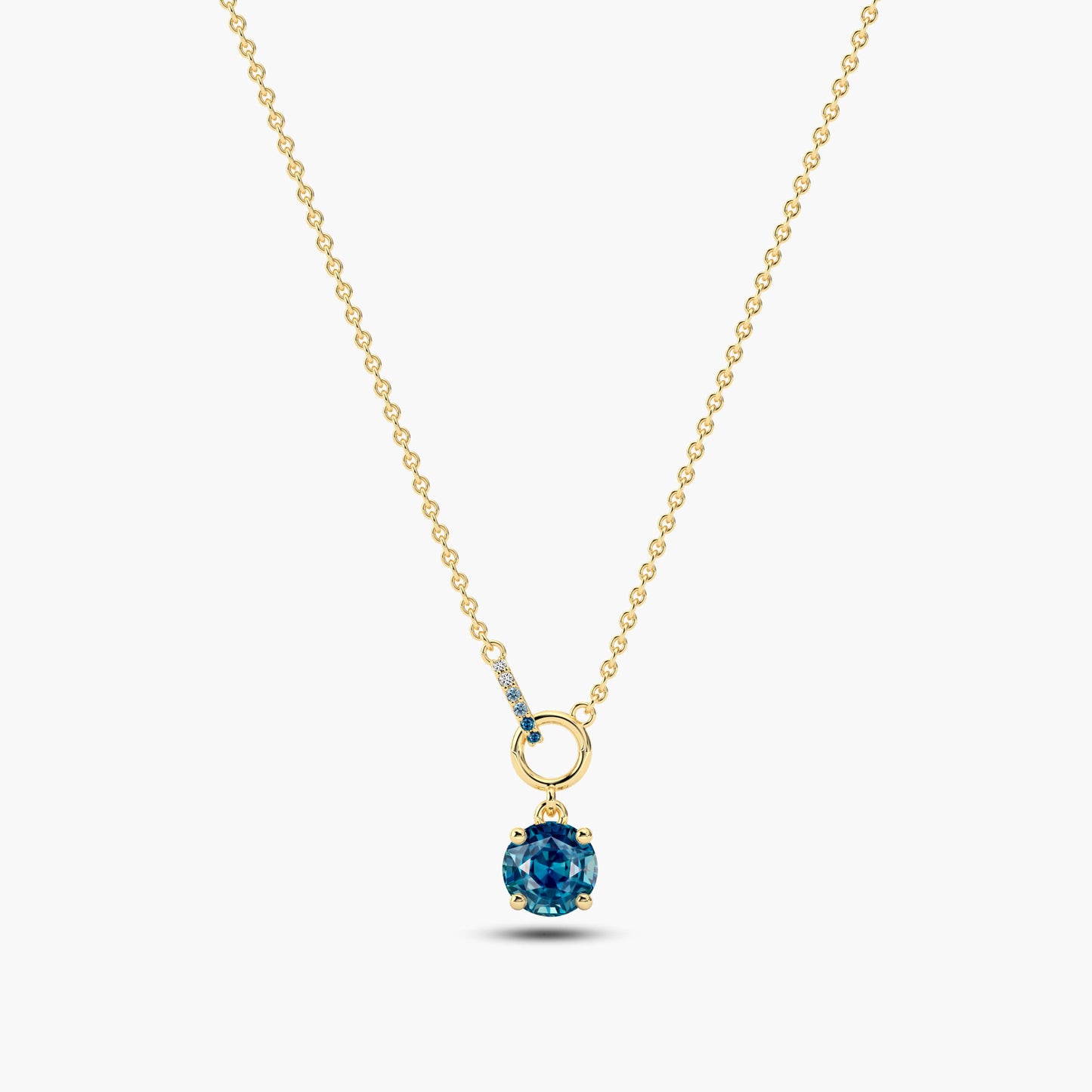 Blue gem pendant yellow gold plated