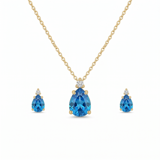 Sterling Silver Blue Diamond Pendant