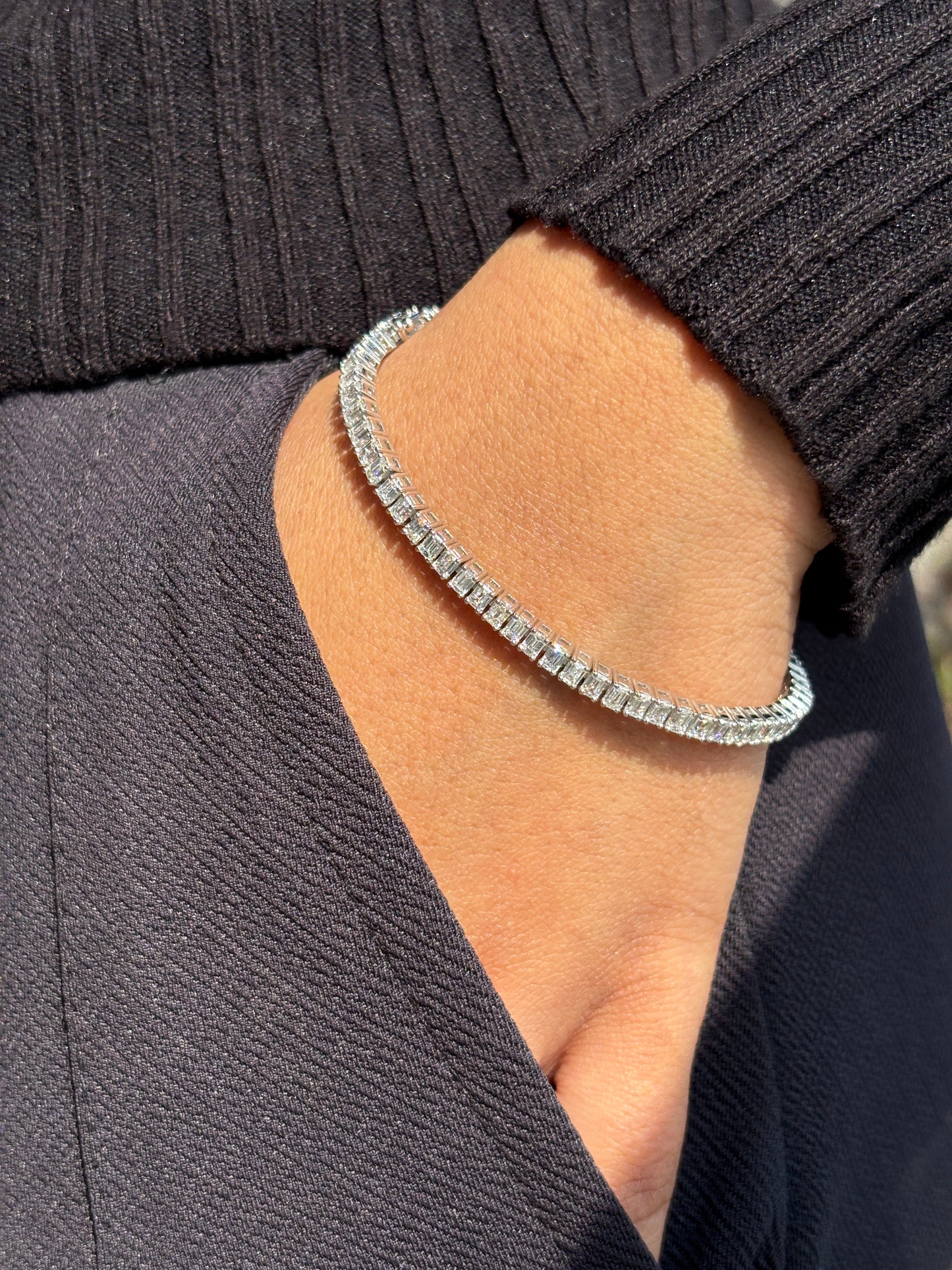 diamond emerald tennis bracelet
