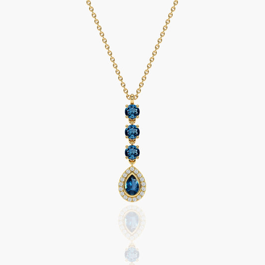blue topaz pear necklace