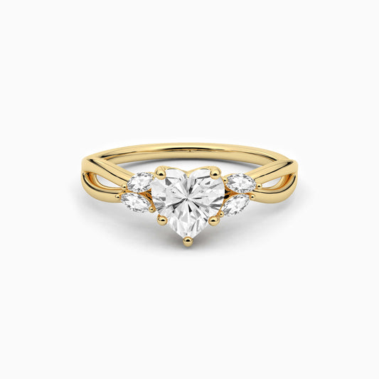 Silver heart rings for women
