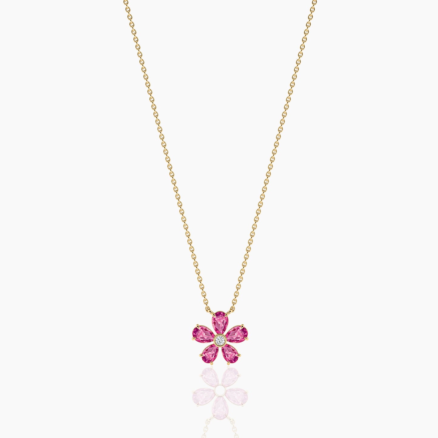 Pink Diamond Flower Necklace