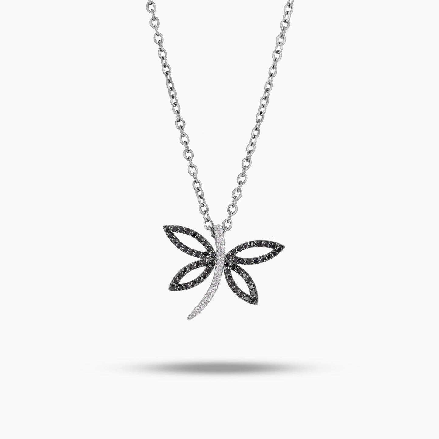 dragonfly black diamond necklace