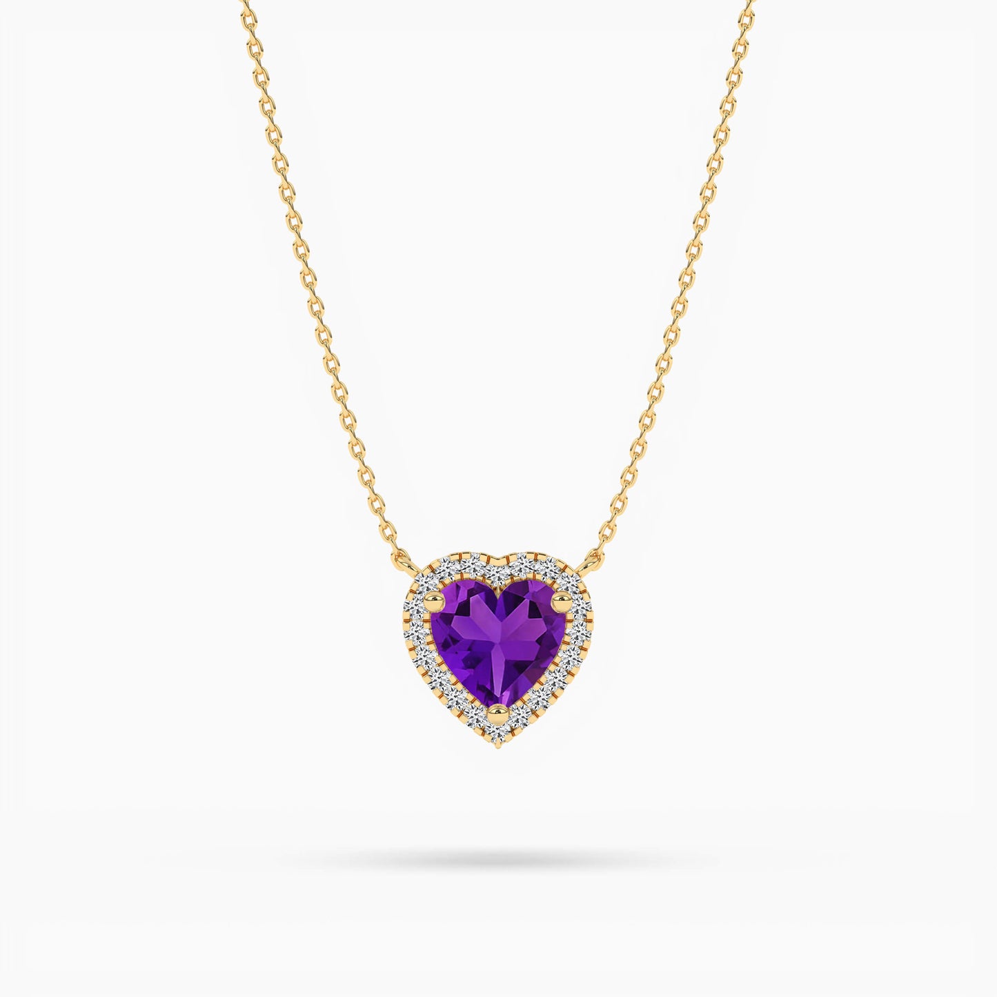 amethyst heart pendant for women