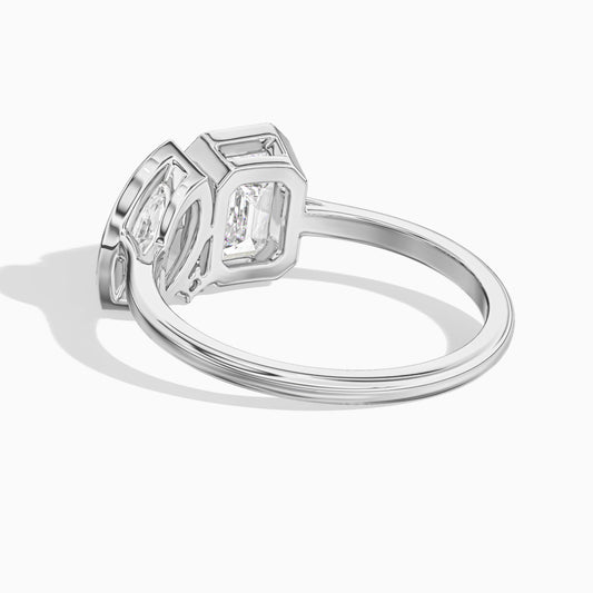 cluster design ring white gold