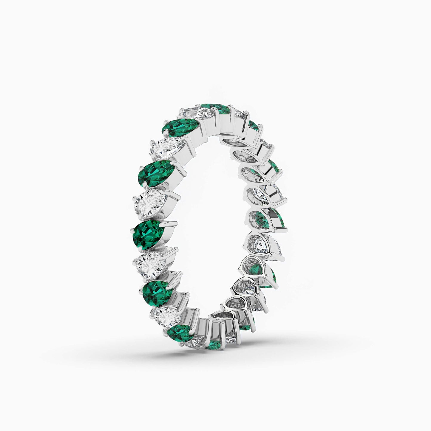 Green diamond eternity band