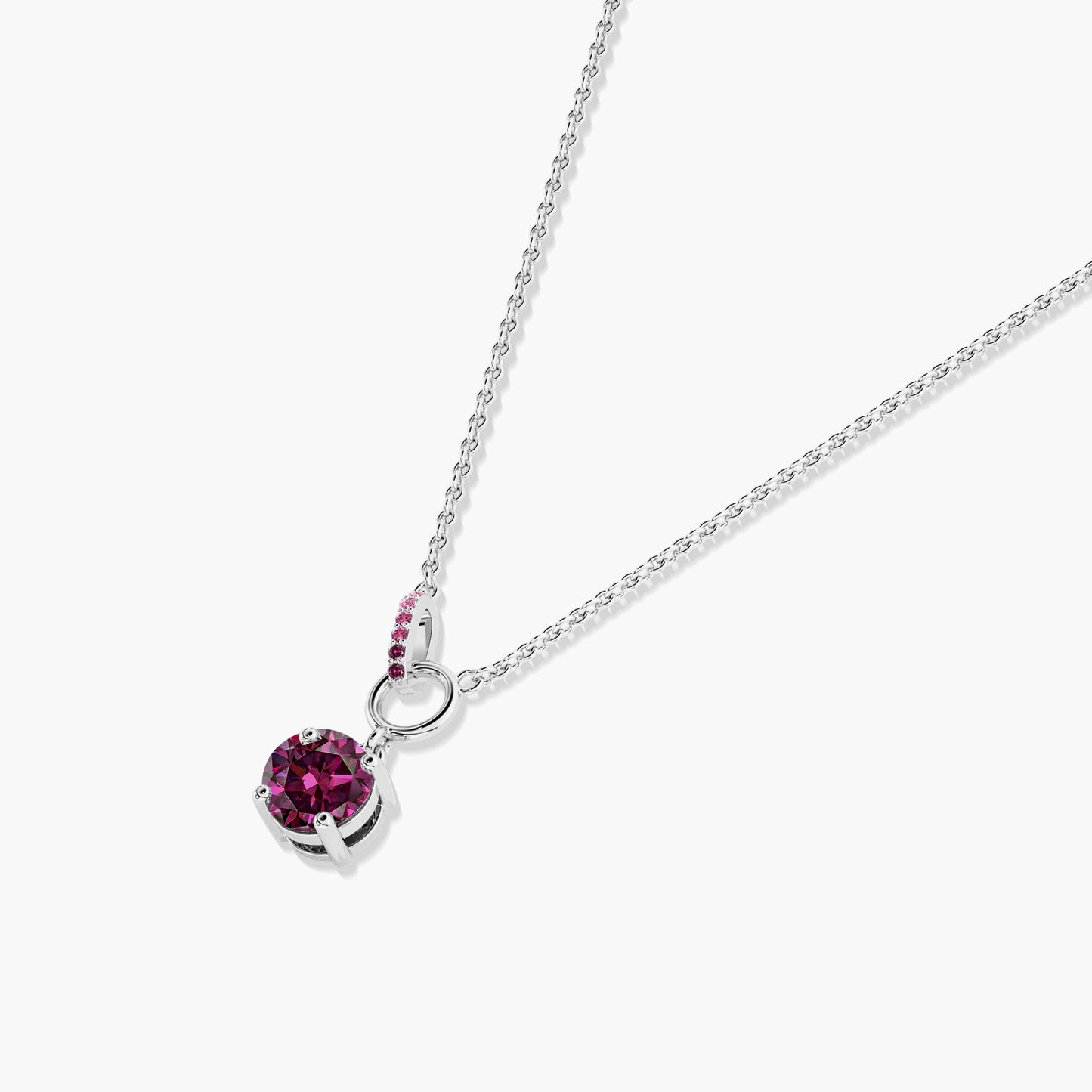 gem pendant white gold plated