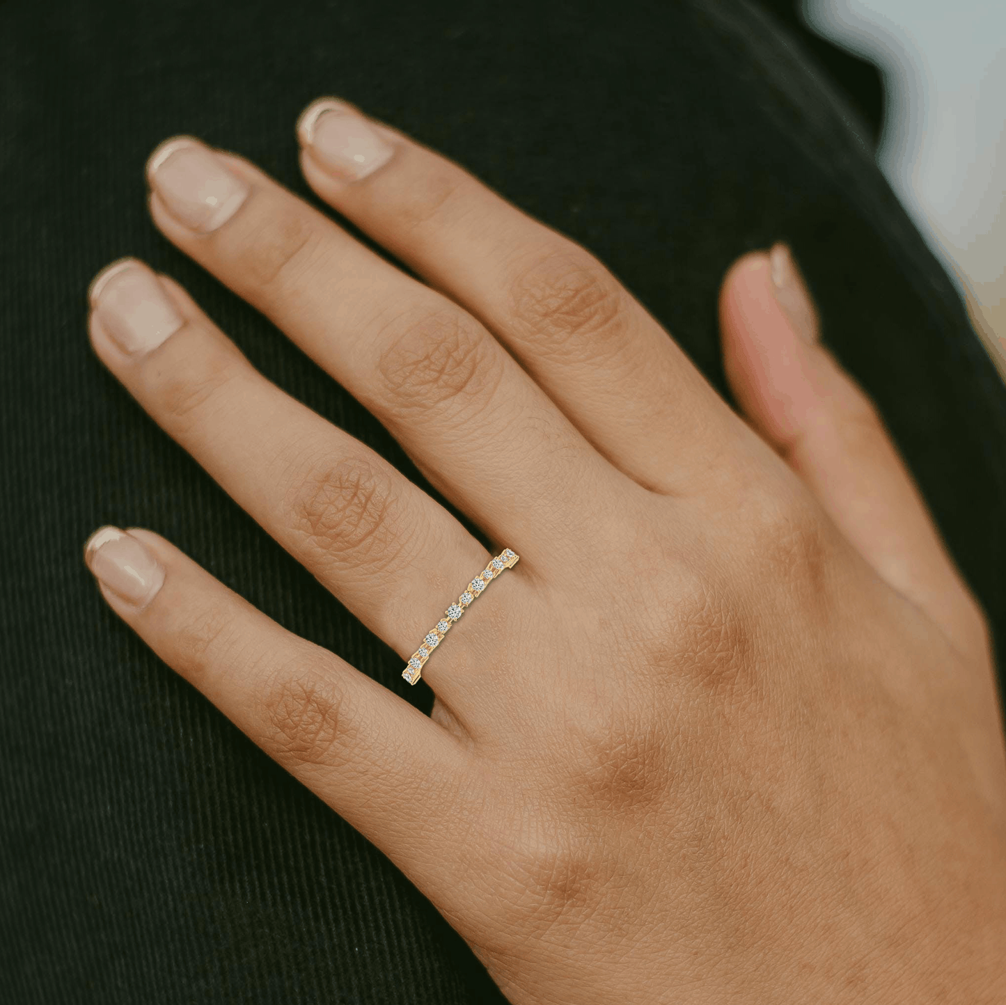 gold ring with small diamonds
