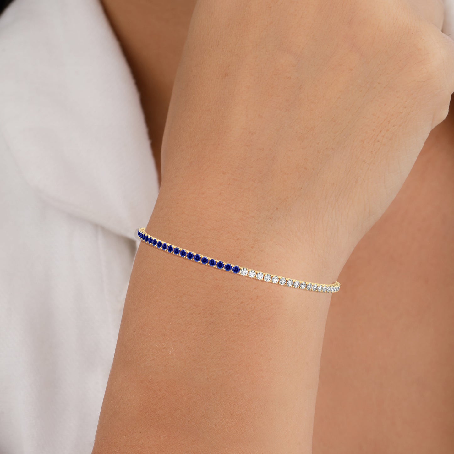Simulated Diamond Blue Bracelet