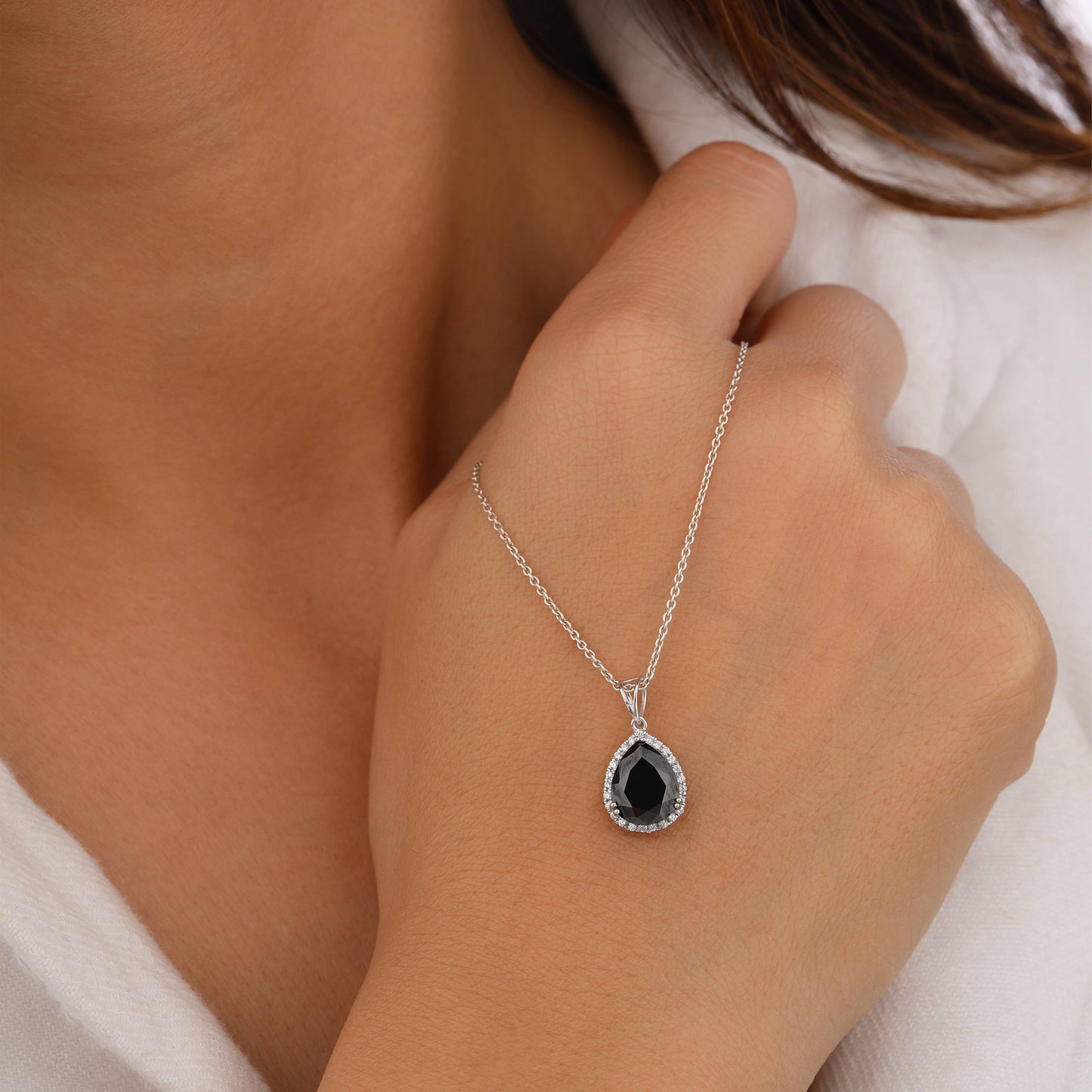 black diamond necklace set