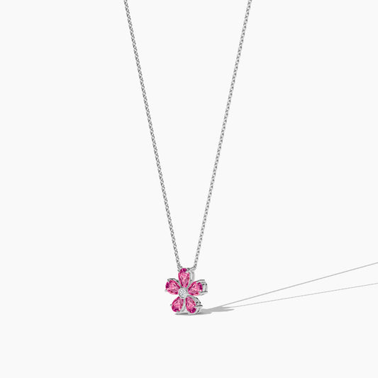 Pink Diamond Flower Necklace
