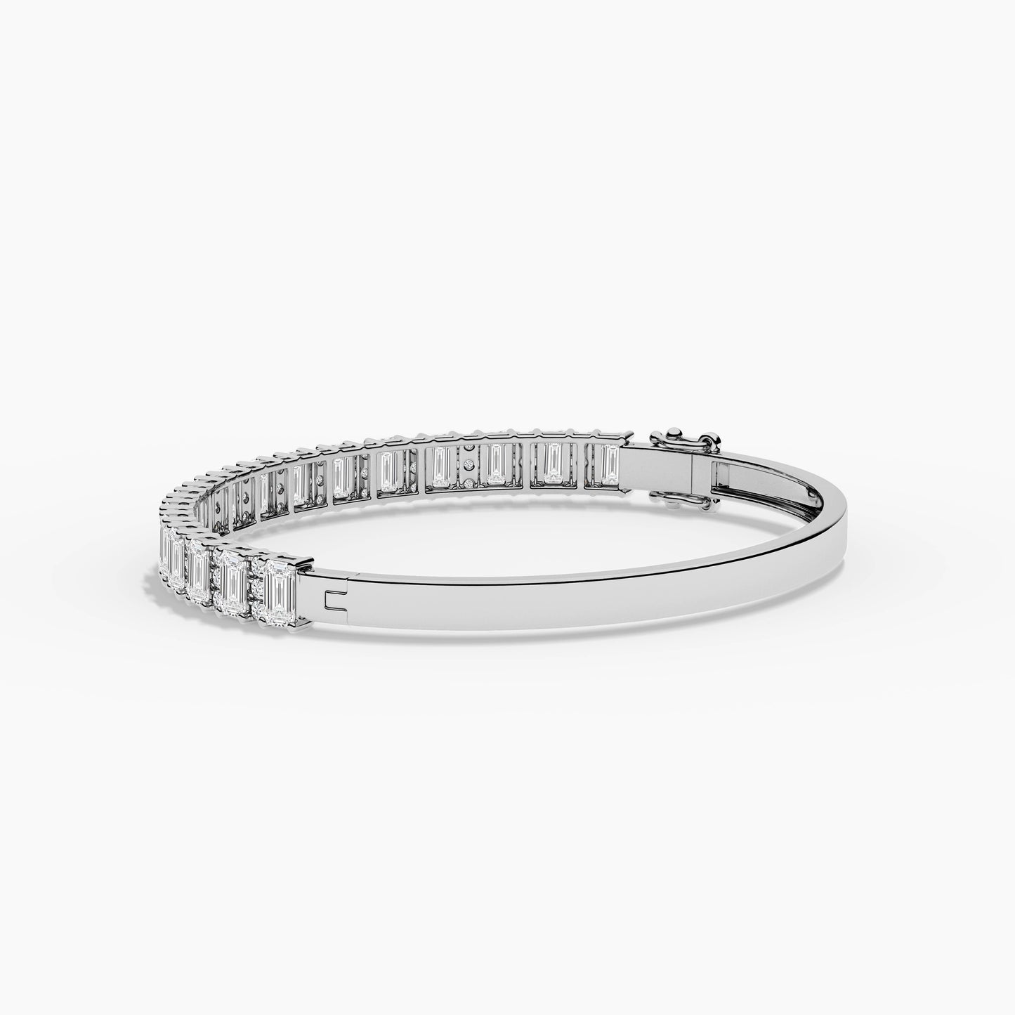 silver and diamond bangle bracelet