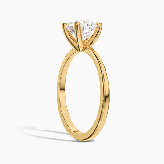 single diamond silver ring